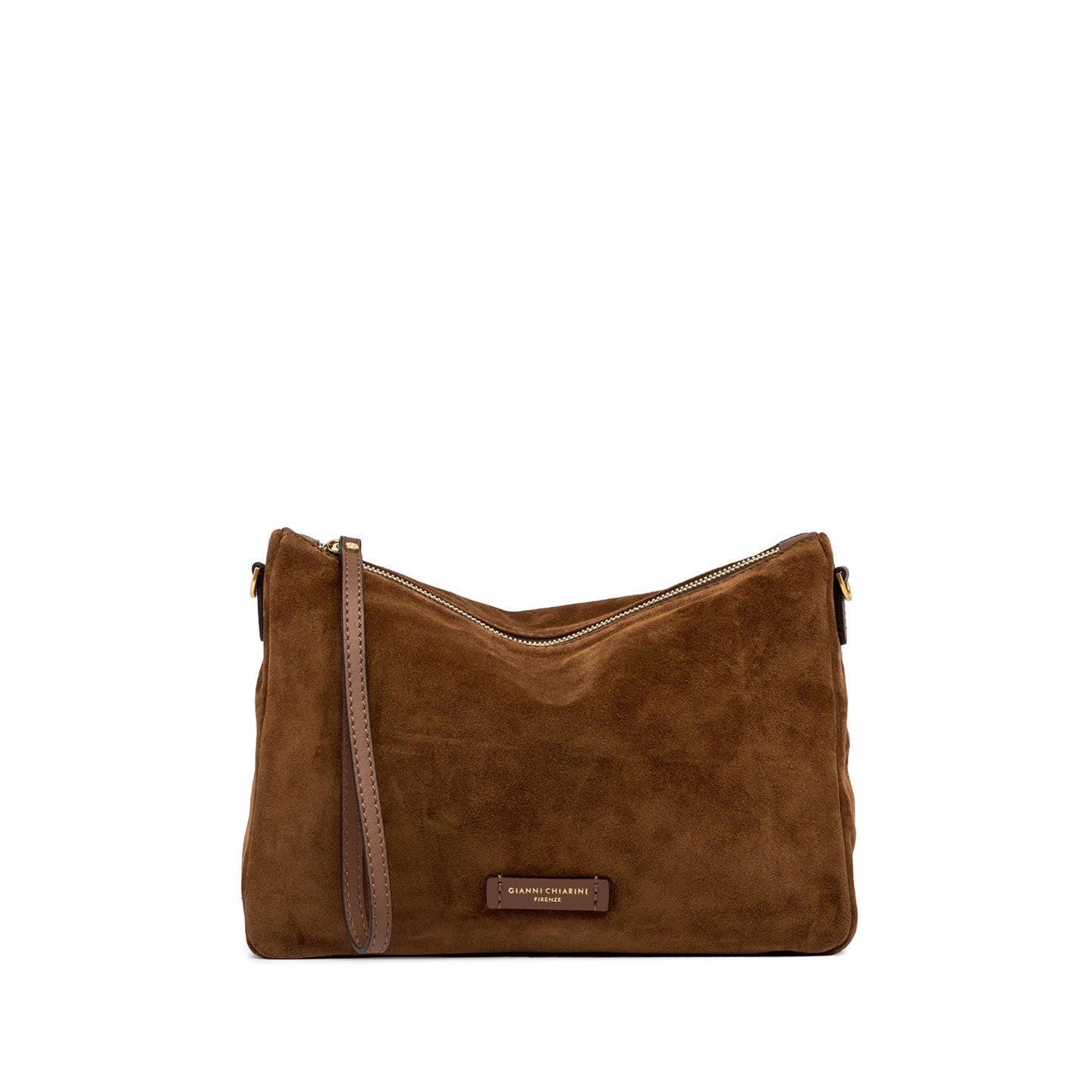 Gianni Chiarini pochette in pelle scamosciata nora pouch cognac
