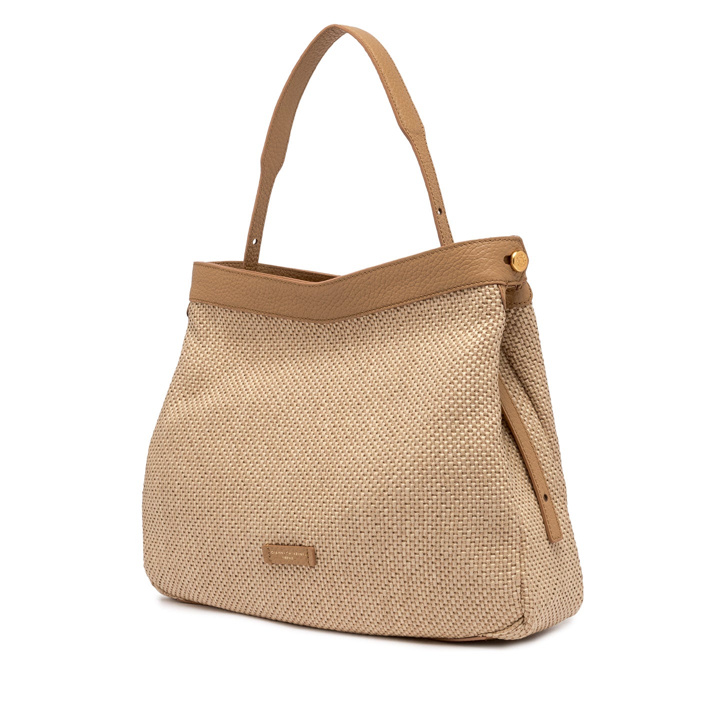 Gianni Chiarini borsa donna a mano in tessuto di paglia intrecciata color nature