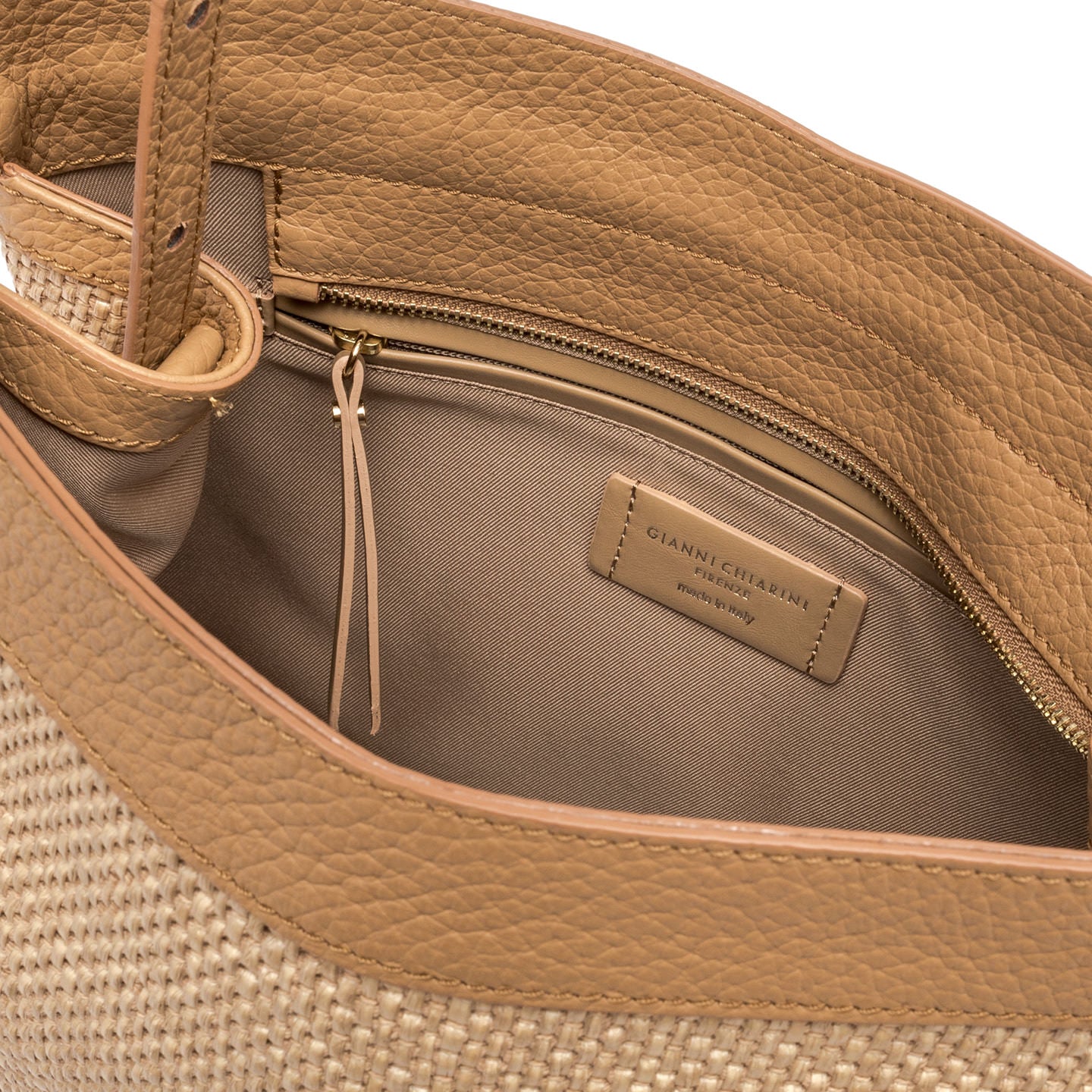 Gianni Chiarini borsa donna a mano in tessuto di paglia intrecciata color nature