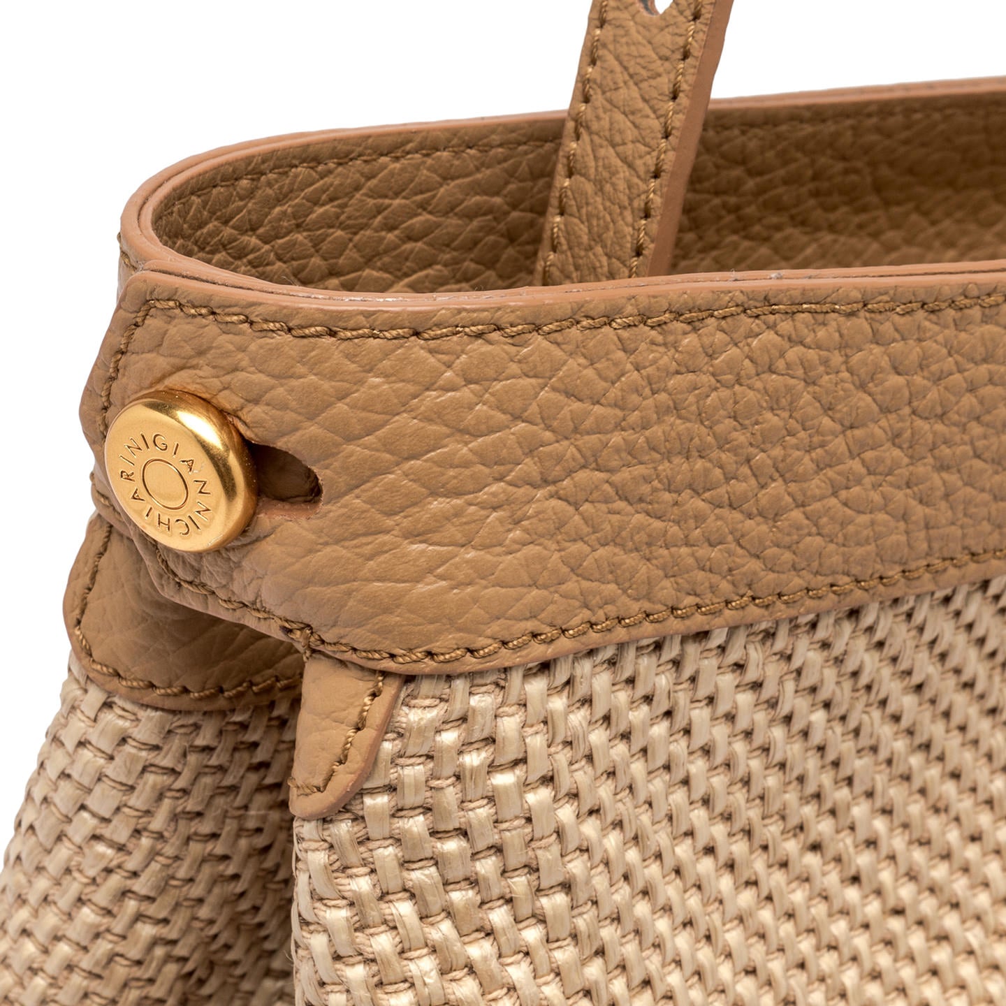 Gianni Chiarini borsa donna a mano in tessuto di paglia intrecciata color nature