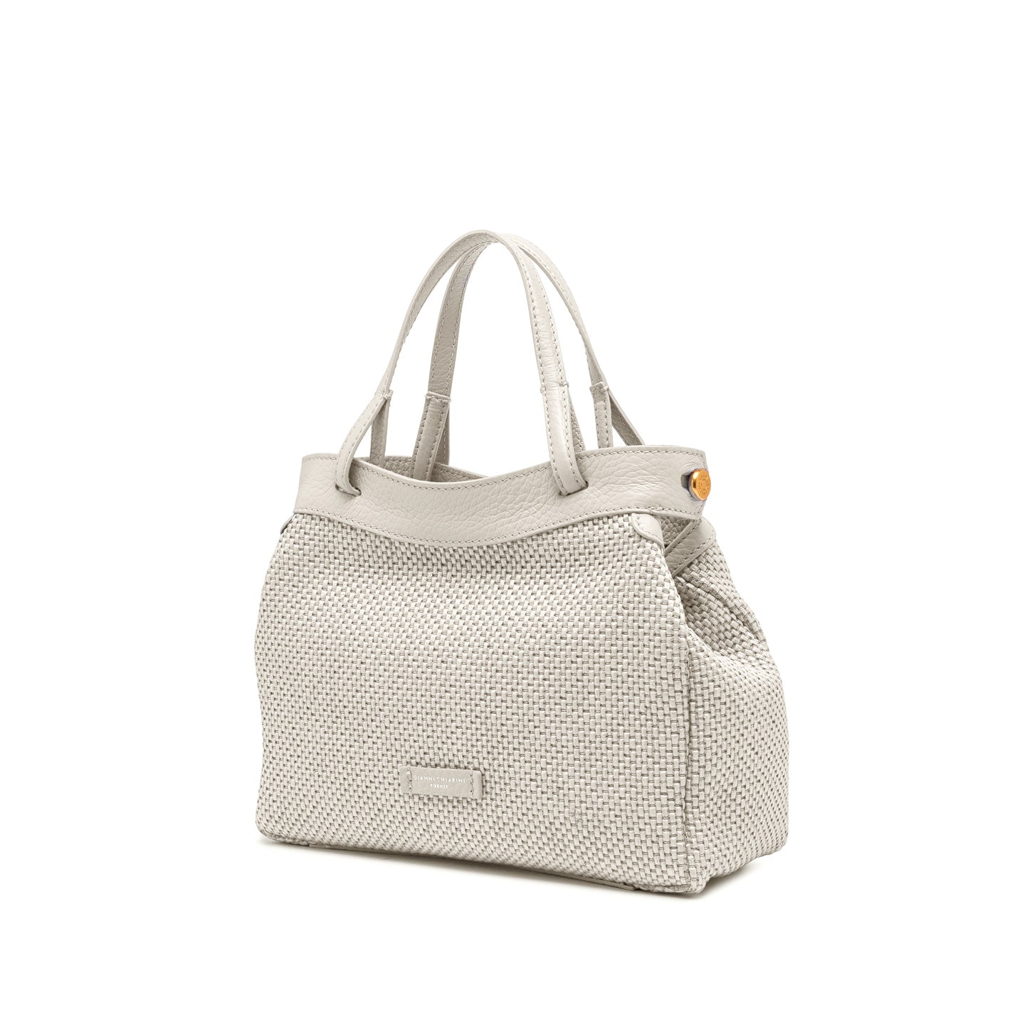 Gianni Chiarini borsa donna a mano in tessuto di paglia intrecciata color sabbia
