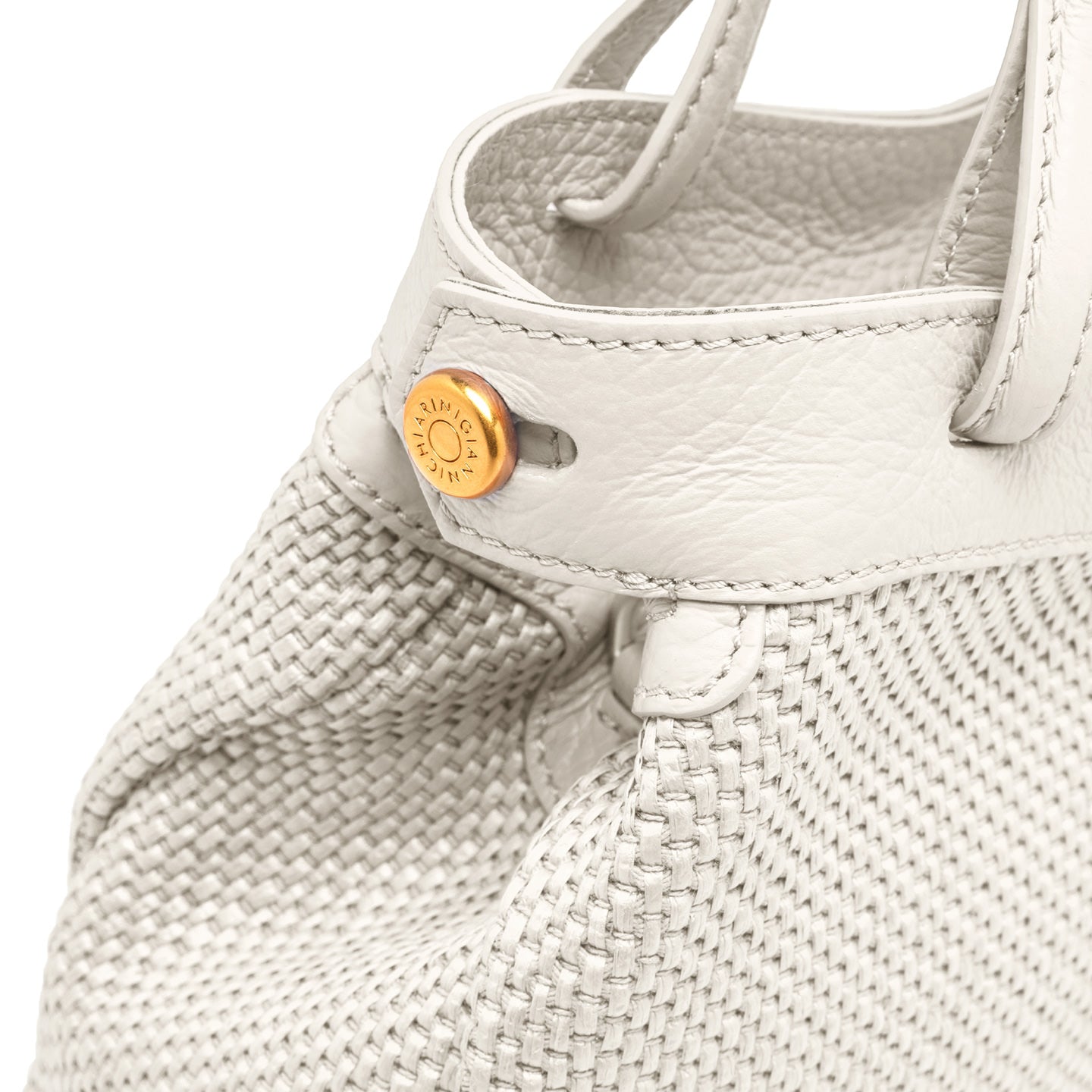 Gianni Chiarini borsa donna a mano in tessuto di paglia intrecciata color sabbia