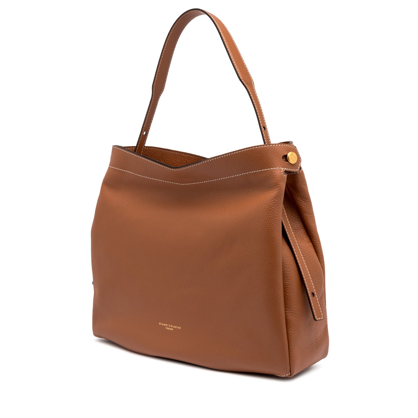 Gianni Chiarini borsa a spalla in pelle martellata caramello