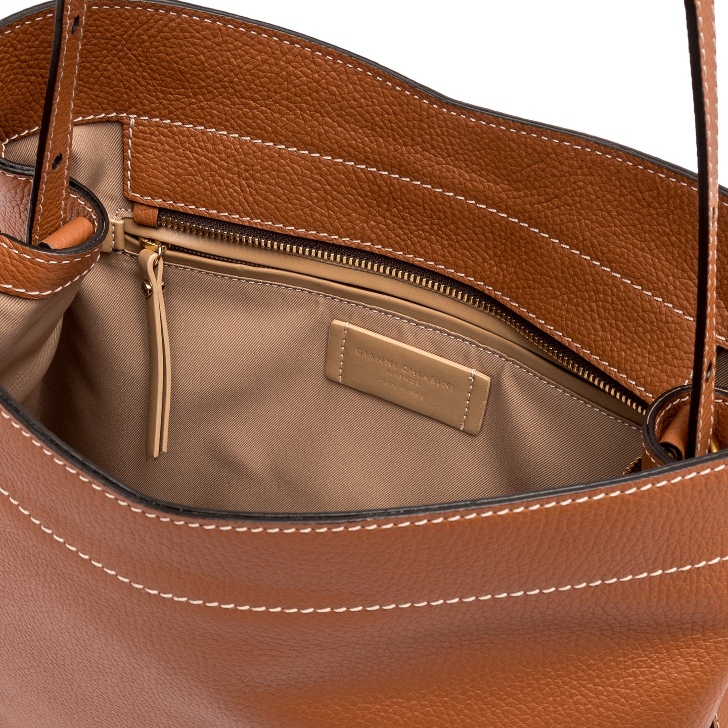 Gianni Chiarini borsa a spalla in pelle martellata caramello