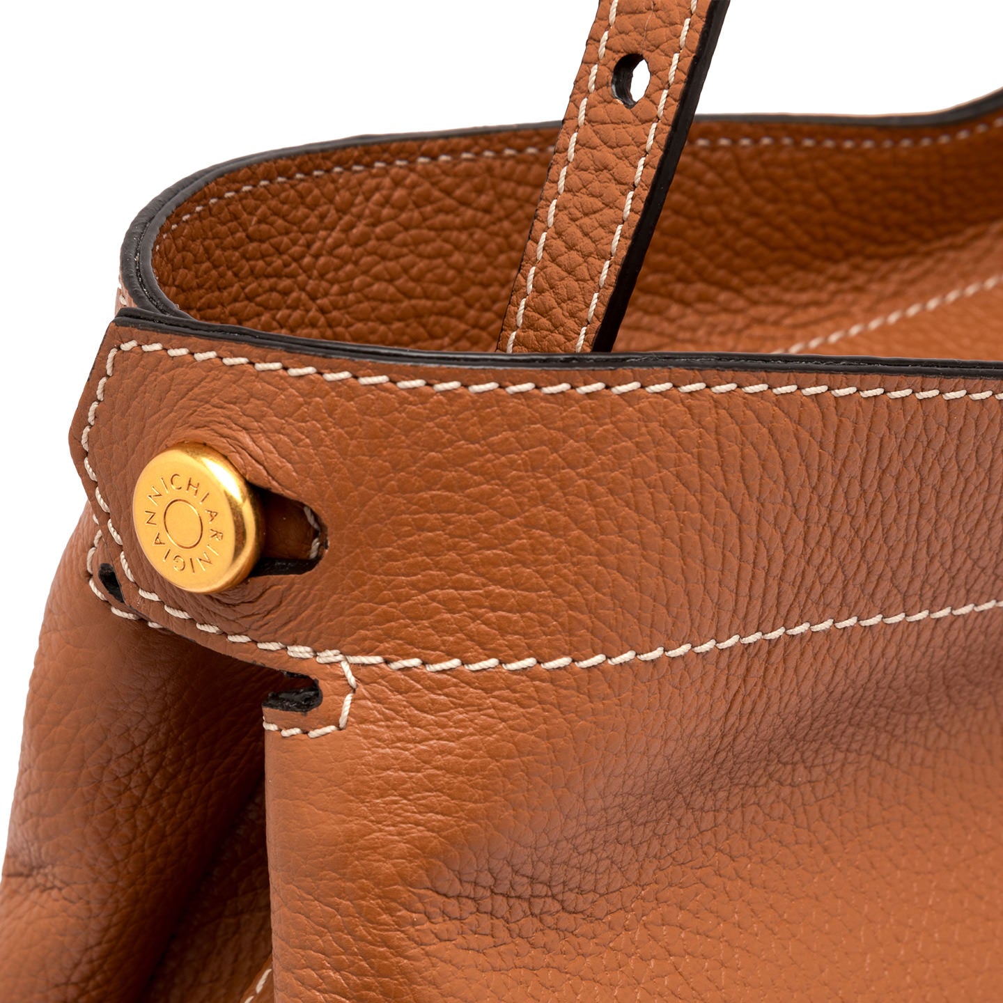 Gianni Chiarini borsa a spalla in pelle martellata caramello