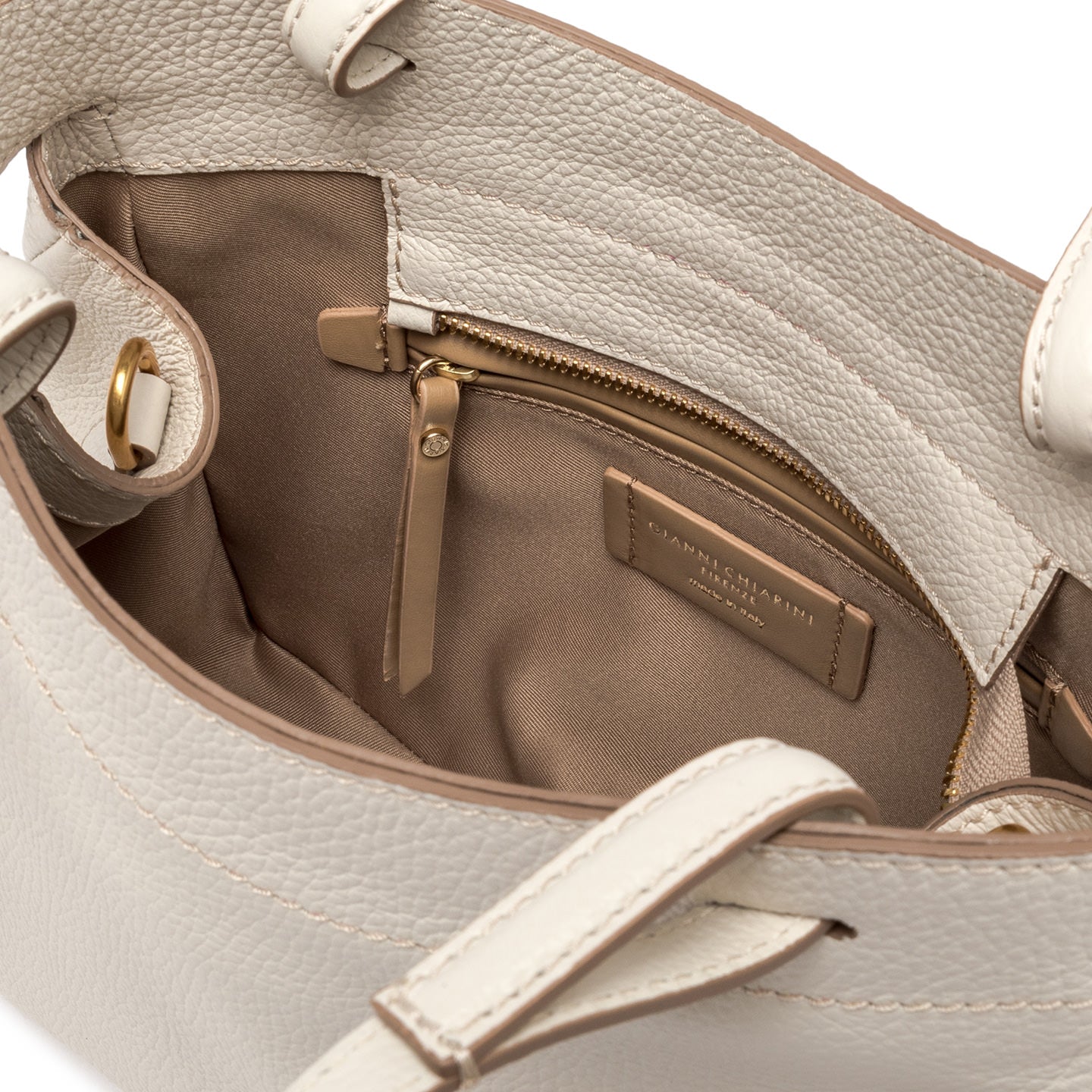 Gianni Chiarini borsa donna a mano in pelle color marmo