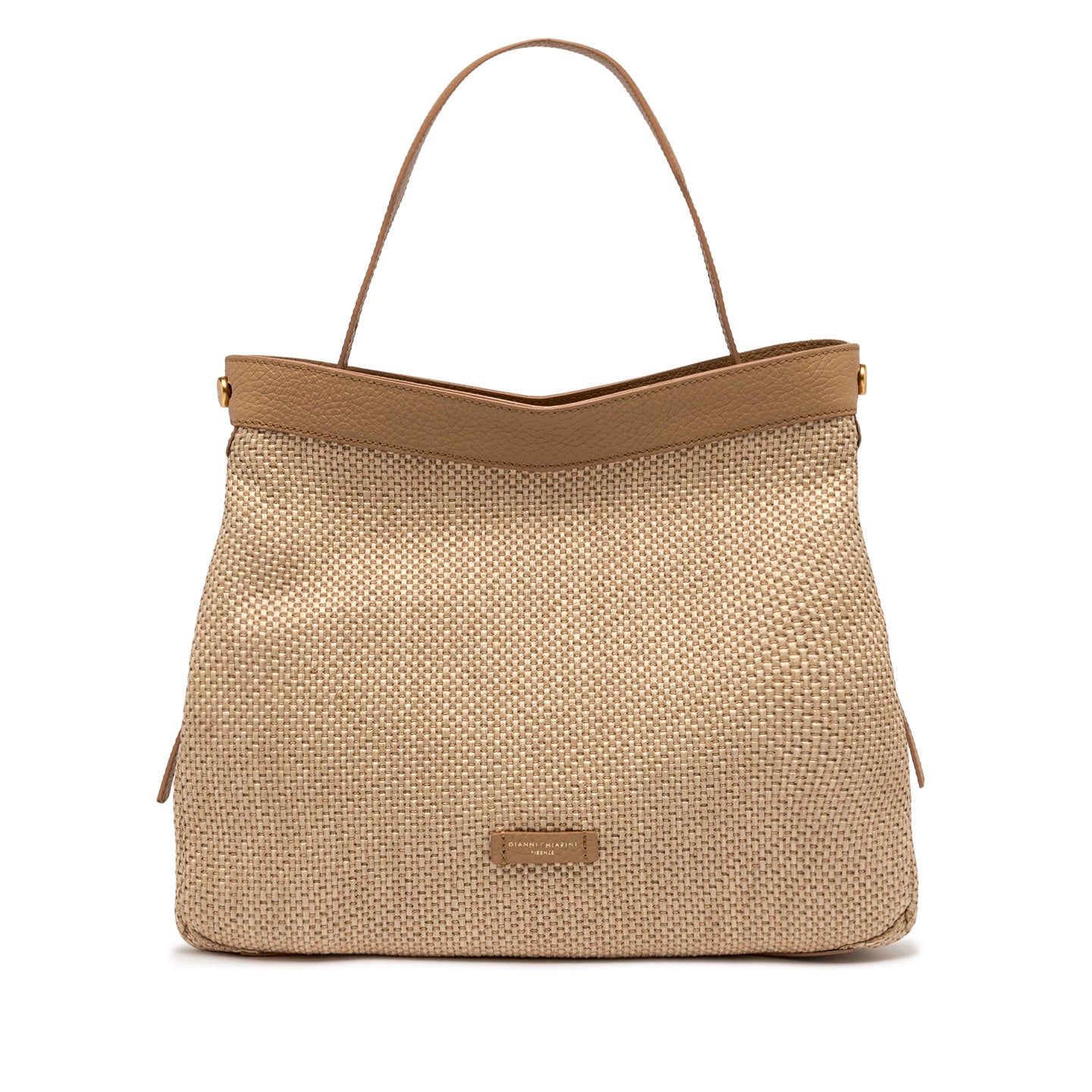Gianni Chiarini borsa donna a mano in tessuto di paglia intrecciata color nature