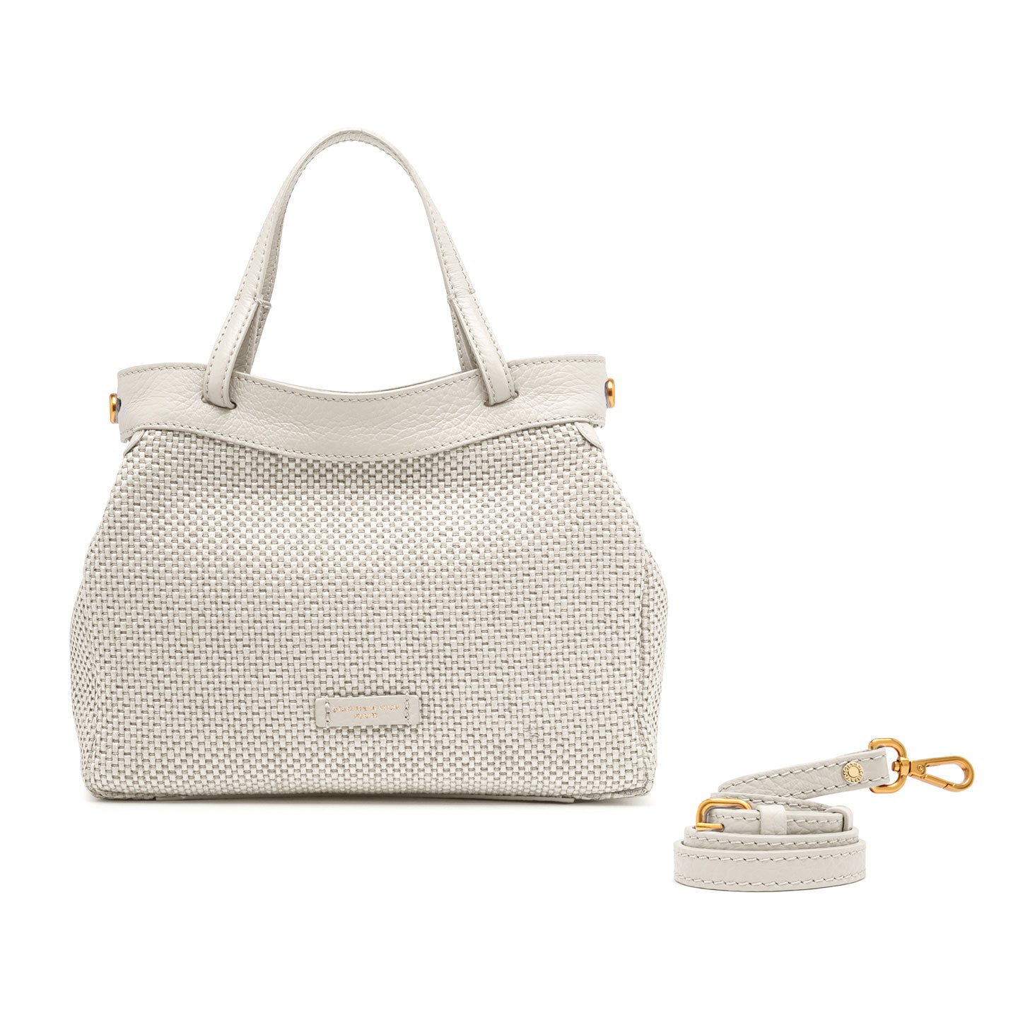 Gianni Chiarini borsa donna a mano in tessuto di paglia intrecciata color sabbia