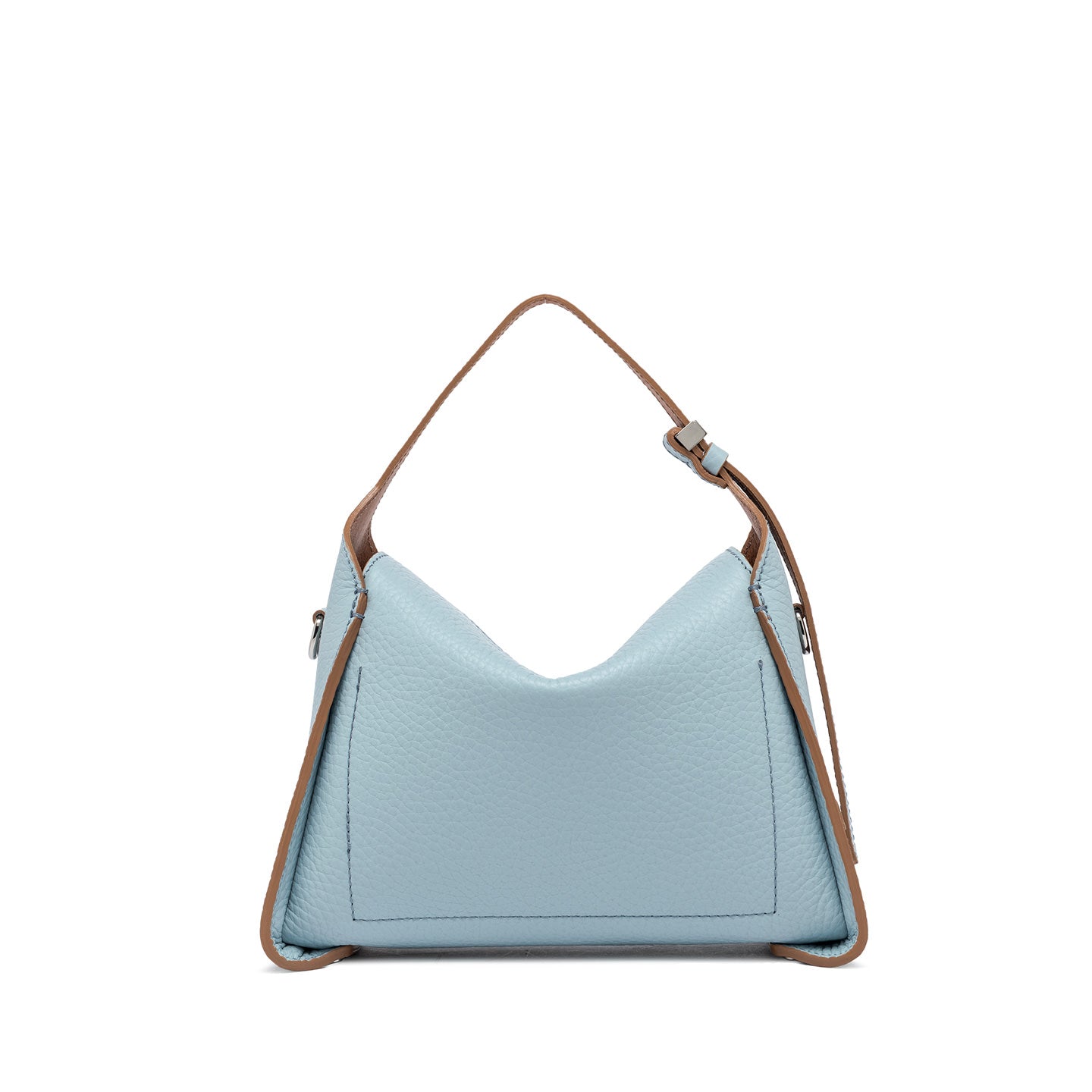 Gianni Chiarini borsa donna a spalla in pelle double grana maxi colore sky-caramello