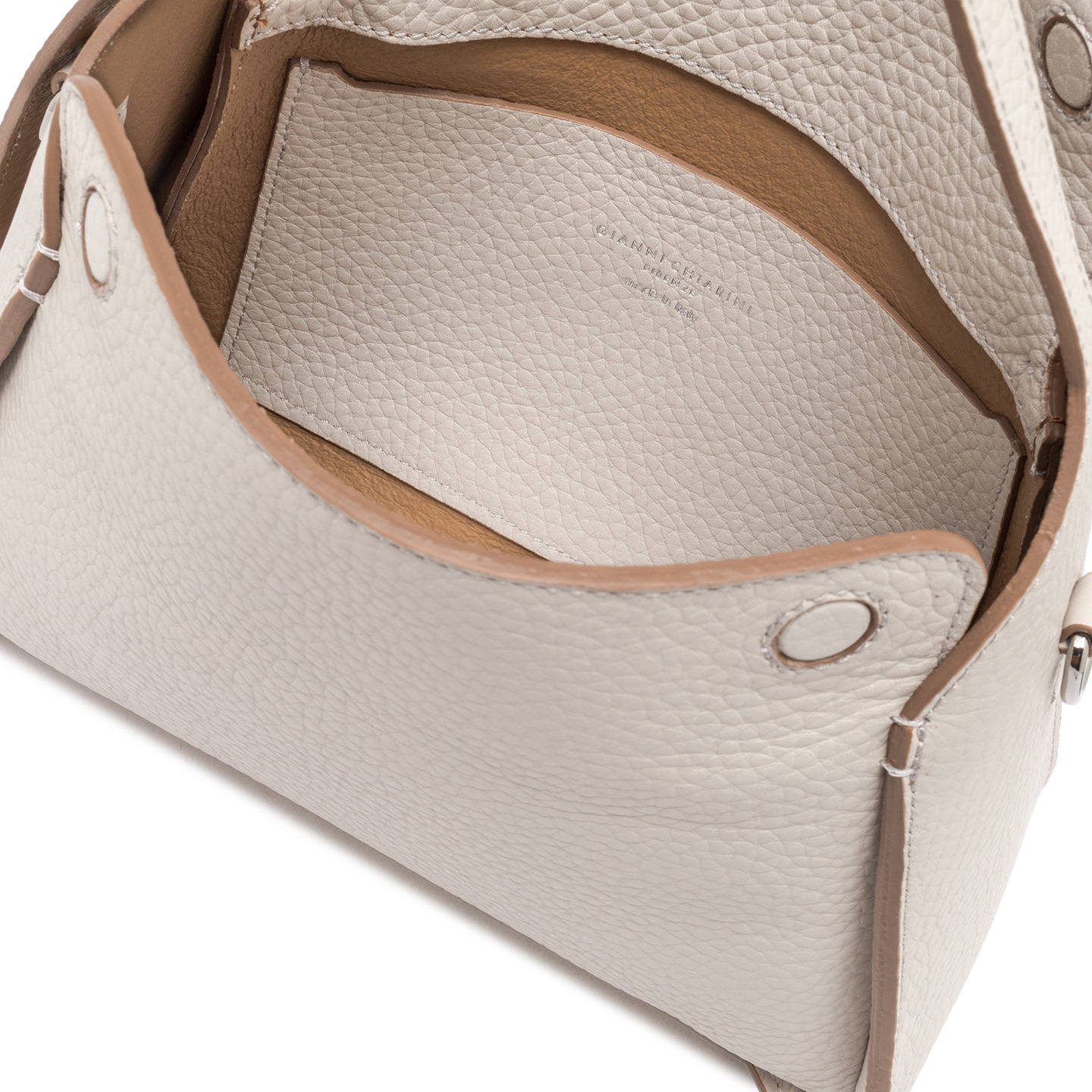 Gianni Chiarini borsa donna a spalla in pelle double grana maxi color Sabbia-Nature