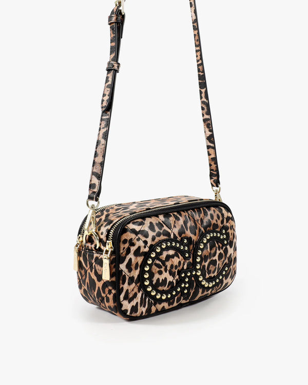 Gio Cellini Borsa mini bag animalier in ecopelle trapuntata con lavorazione trapuntata