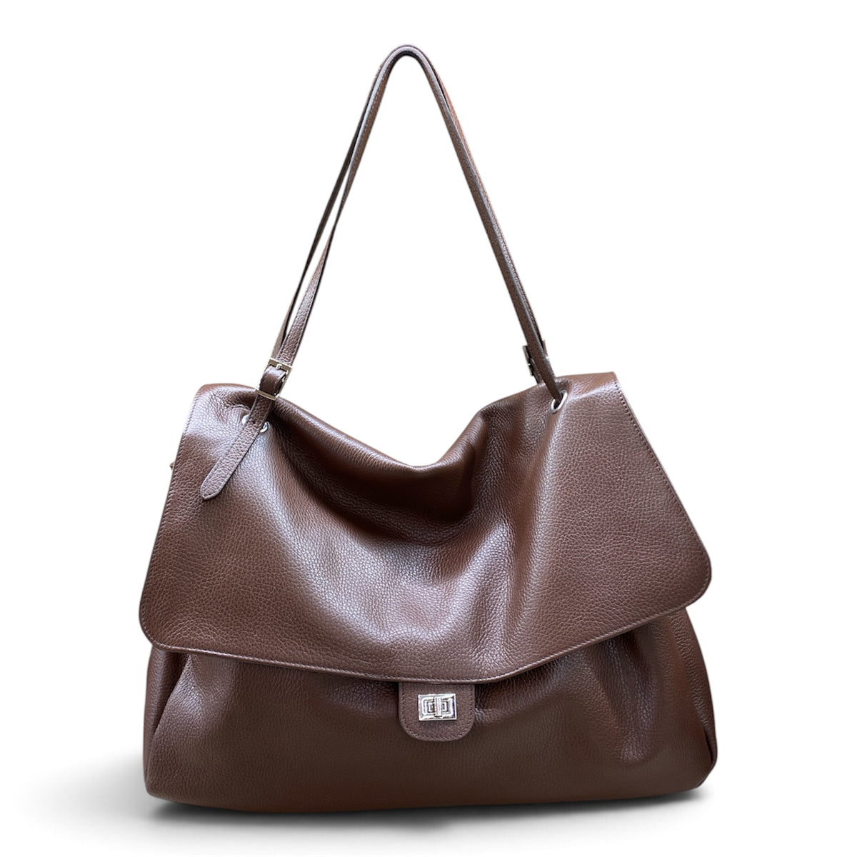 CECILE BORSA XL FLAT MARRONE