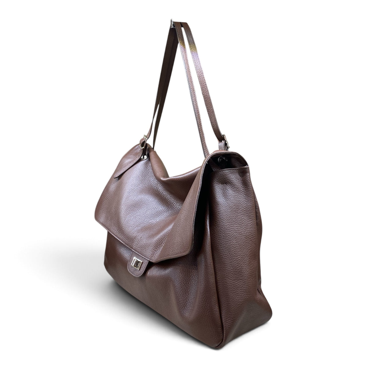 CECILE BORSA XL FLAT MARRONE
