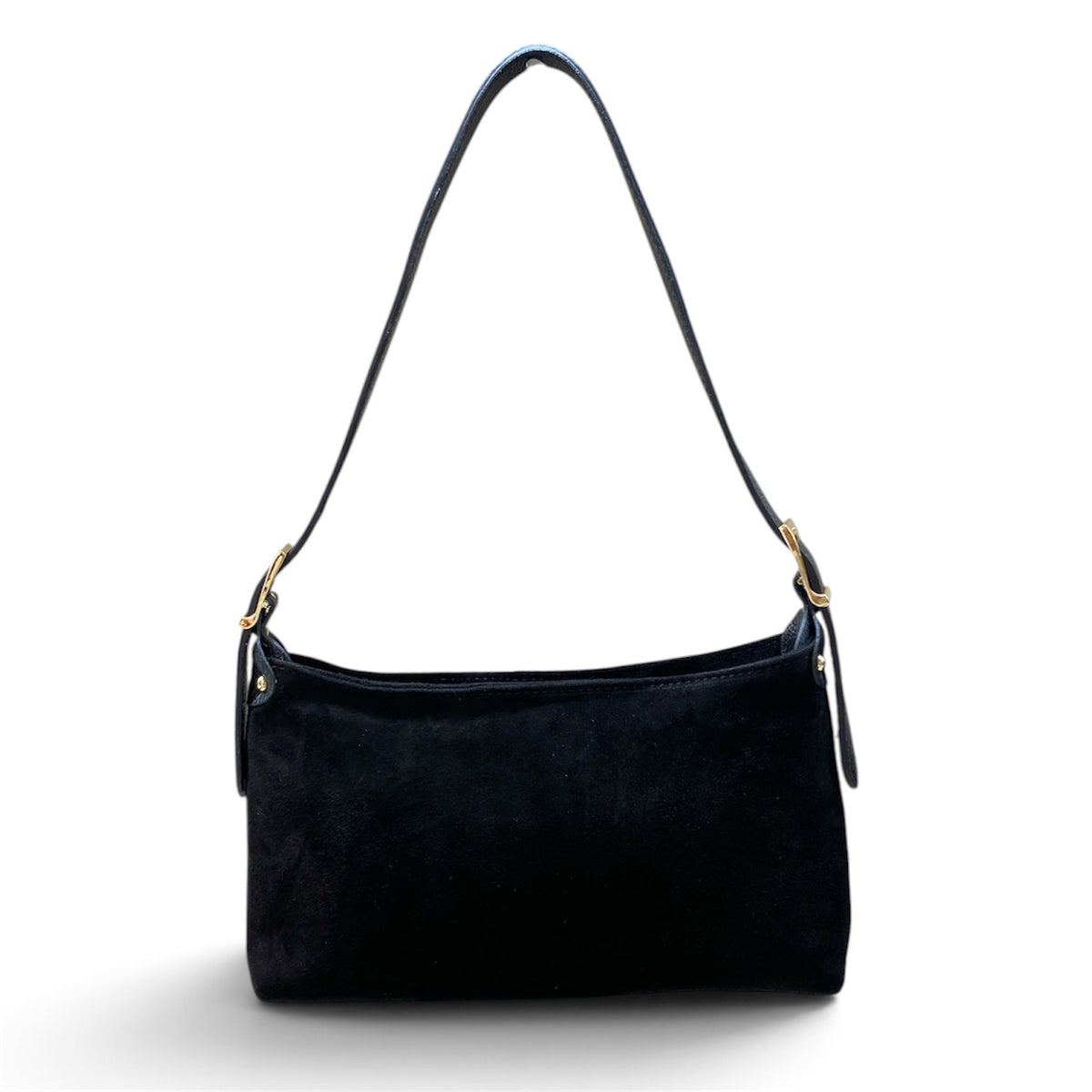 CECILE BORSA IN SUEDE BORCHIETTE NERA