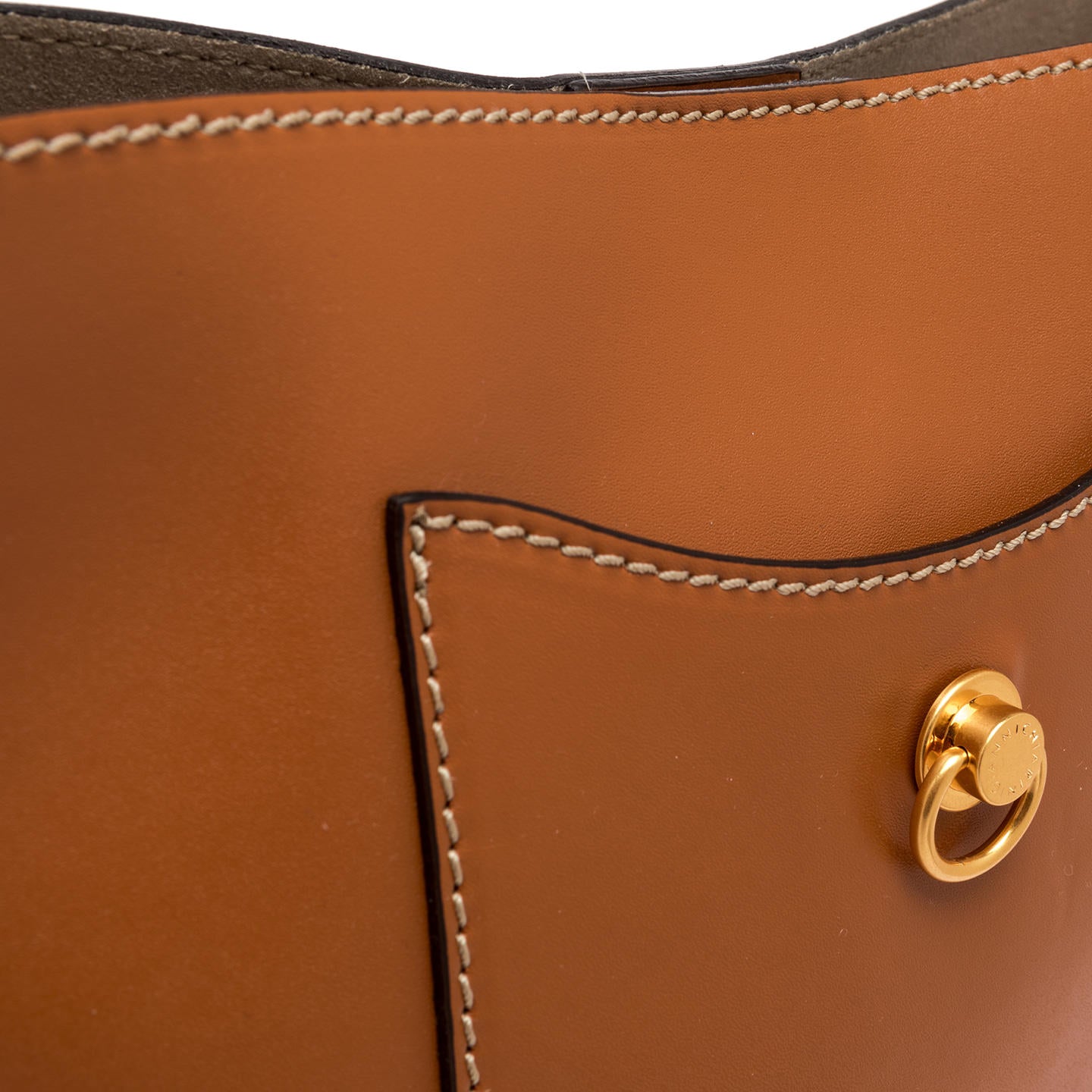 Gianni Chiarini borsa donna a secchiello in pelle liscia color caramello con manico e tracolla