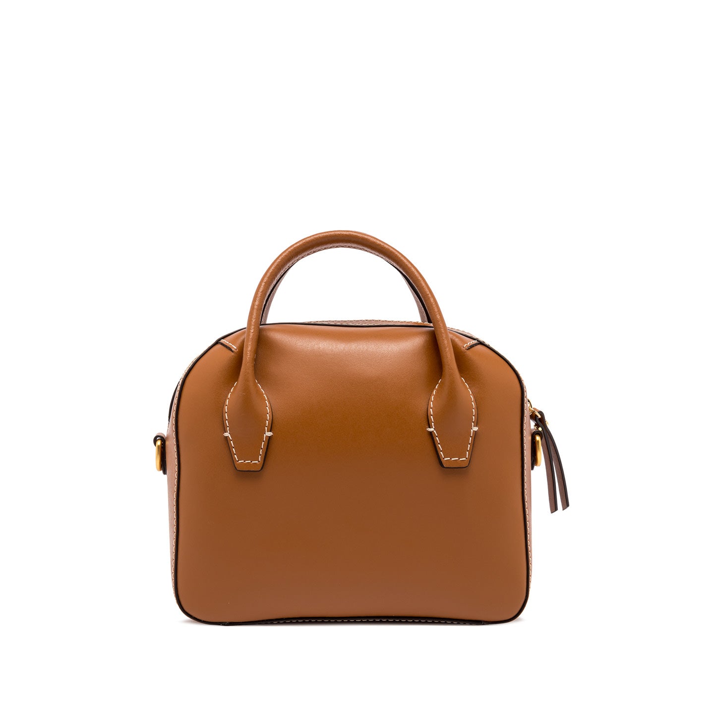Gianni Chiarini borsa donna bowling in pelle con doppio manico color caramello