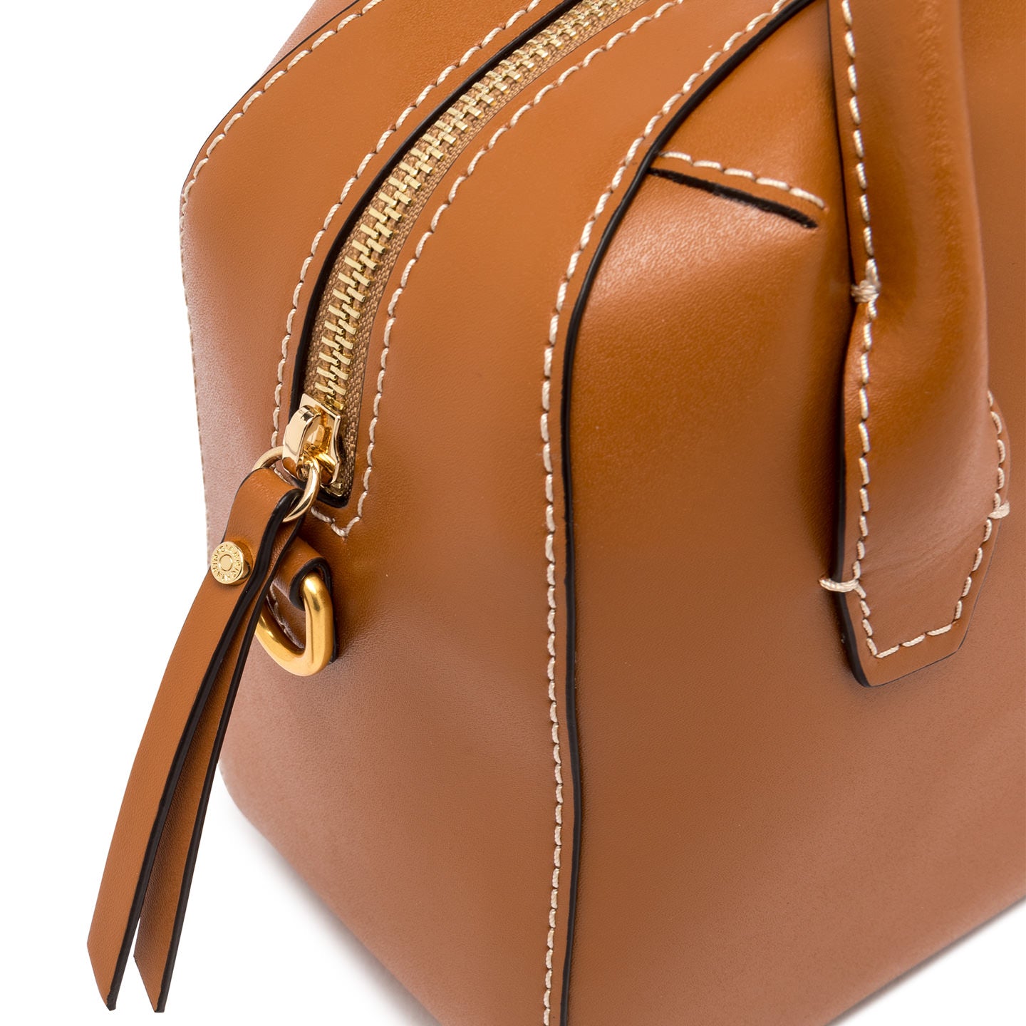 Gianni Chiarini borsa donna bowling in pelle con doppio manico color caramello
