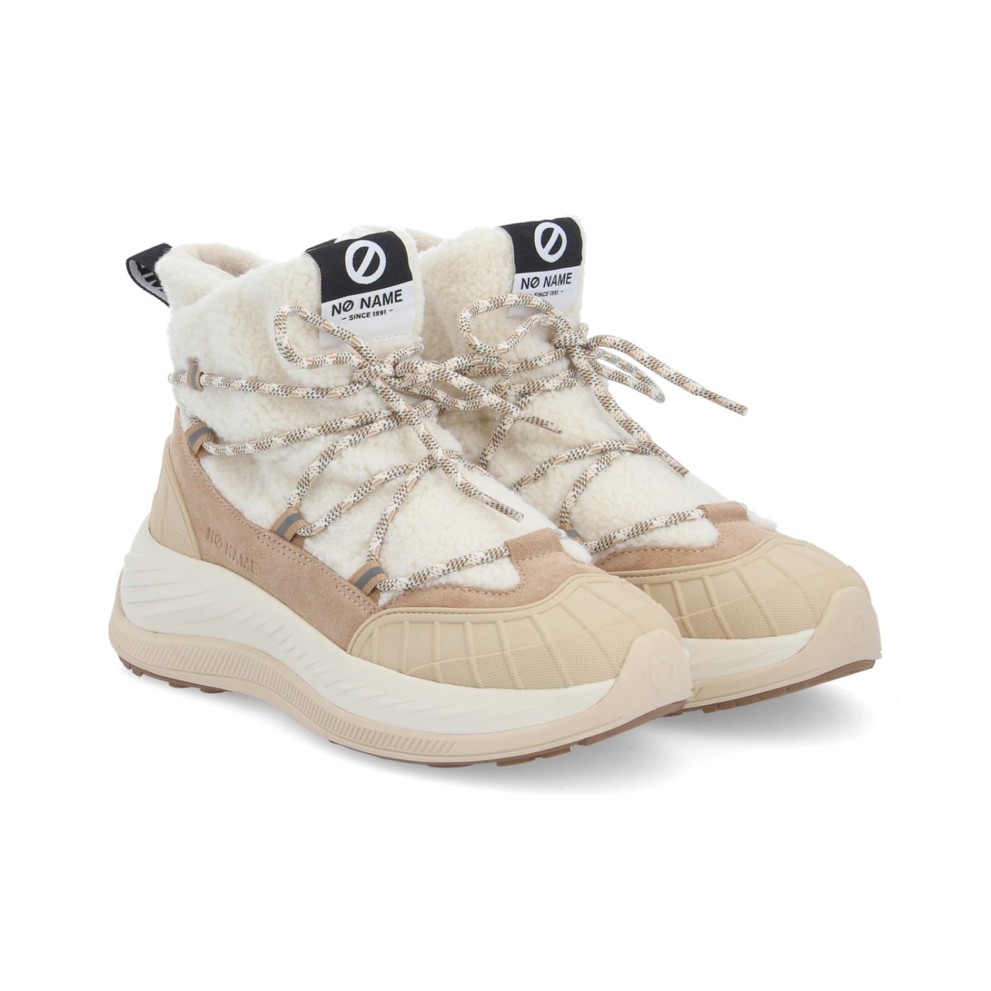 NO NAME stivaletti donna con lacci teddy