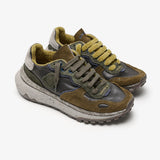 Satorisan Sneaker uomo in pelle e suede dark olive