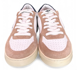 Back 70 Sneaker uomo in pelle bianca e suede beige