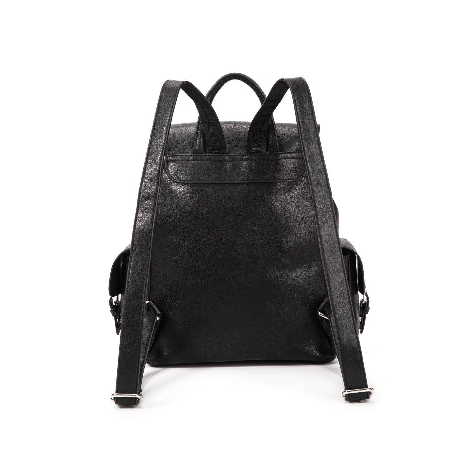 VIVIENNE D Zaino vintage con tasche e fibbie Ecopelle nero