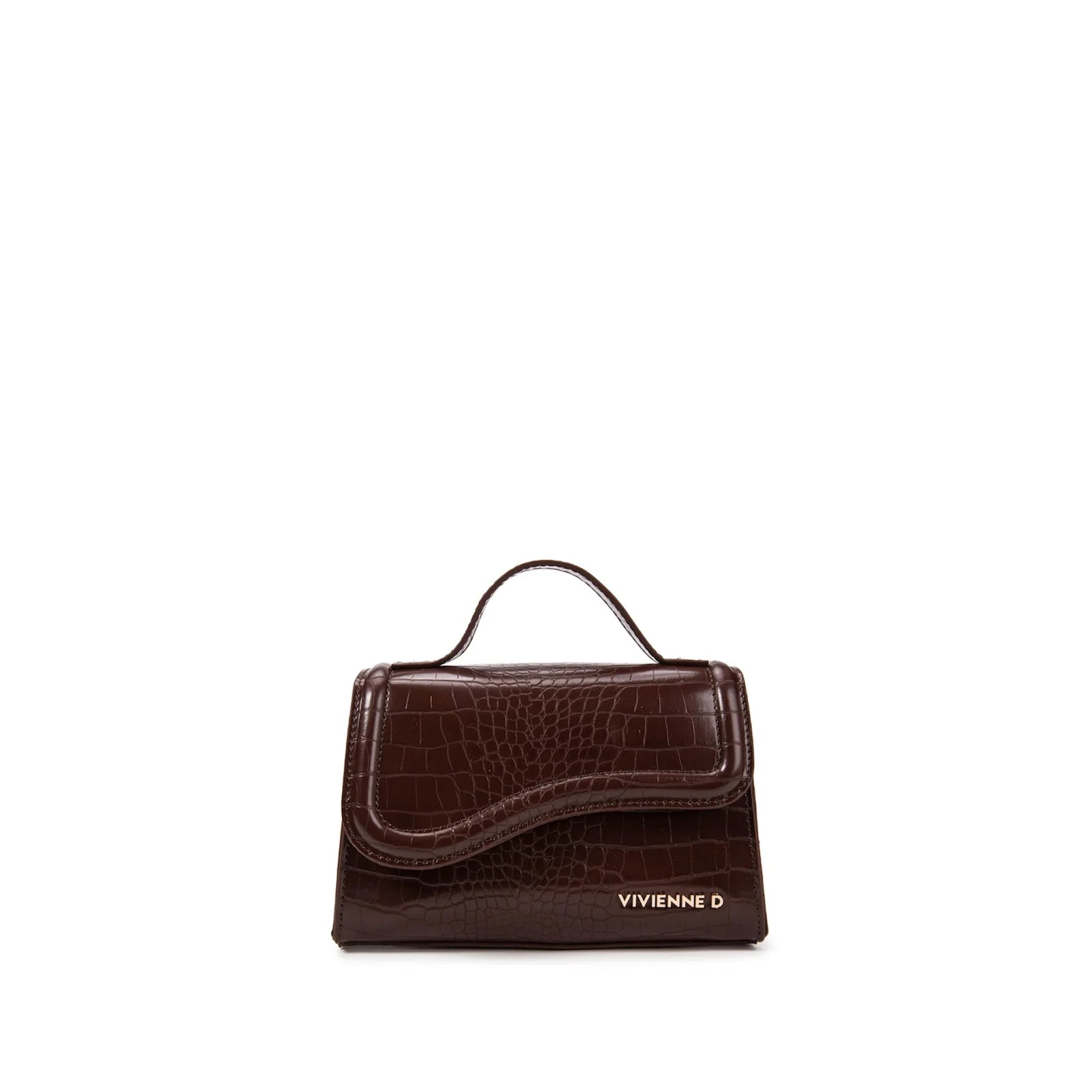 VIVIENNE D Micro borsa a mano dotata di tracolla lunga Ecopelle bordeaux