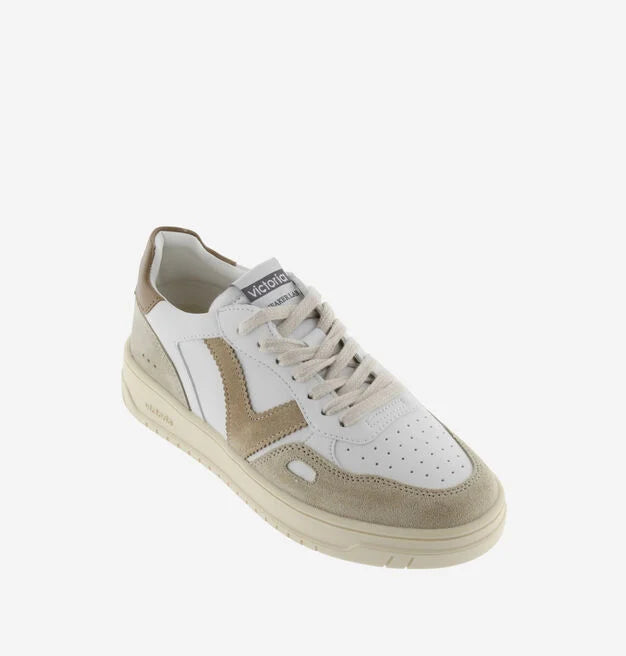 VICTORIA SNEACKER IN PELLE E SUEDE BEIGE