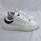 John Richmond SNEAKER Uomo in pelle Bianco CON TALLONCINO A CONTRASTO Nero