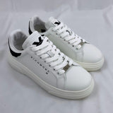 John Richmond SNEAKER Uomo in pelle Bianco CON TALLONCINO A CONTRASTO Nero