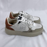 JOHN RICHMOND SNEAKER UOMO IN PELLE BIANCO CON TALLONCINO SABBIA CUOIO