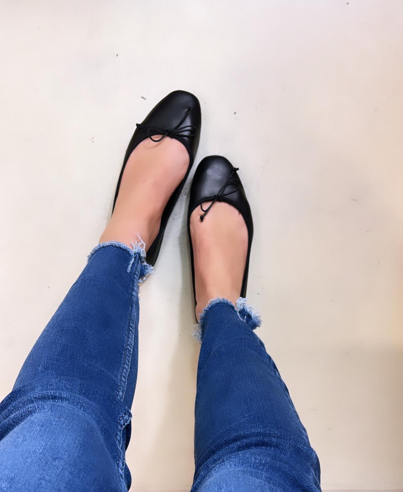 Ovyé Ballerina donna in pelle nappata color nero