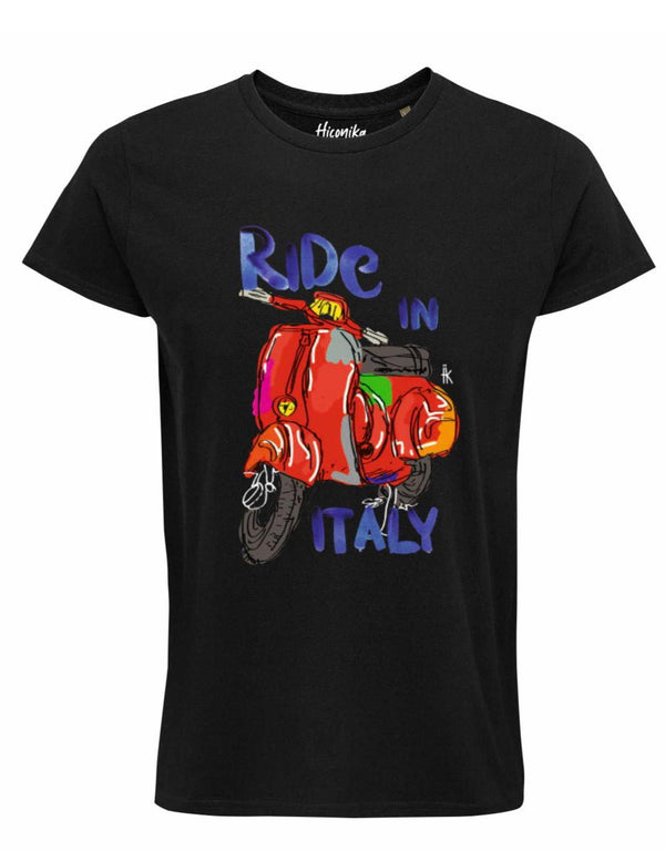 Hiconika T-shirt uomo Ride in Italy nera