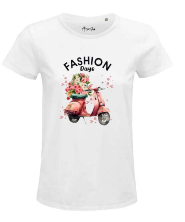 Hiconika T-shirt donna fashion days vespa bianca