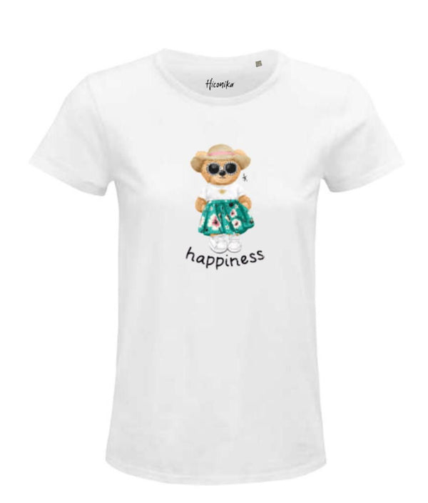 Hiconika T-shirt donna Happiness bianca