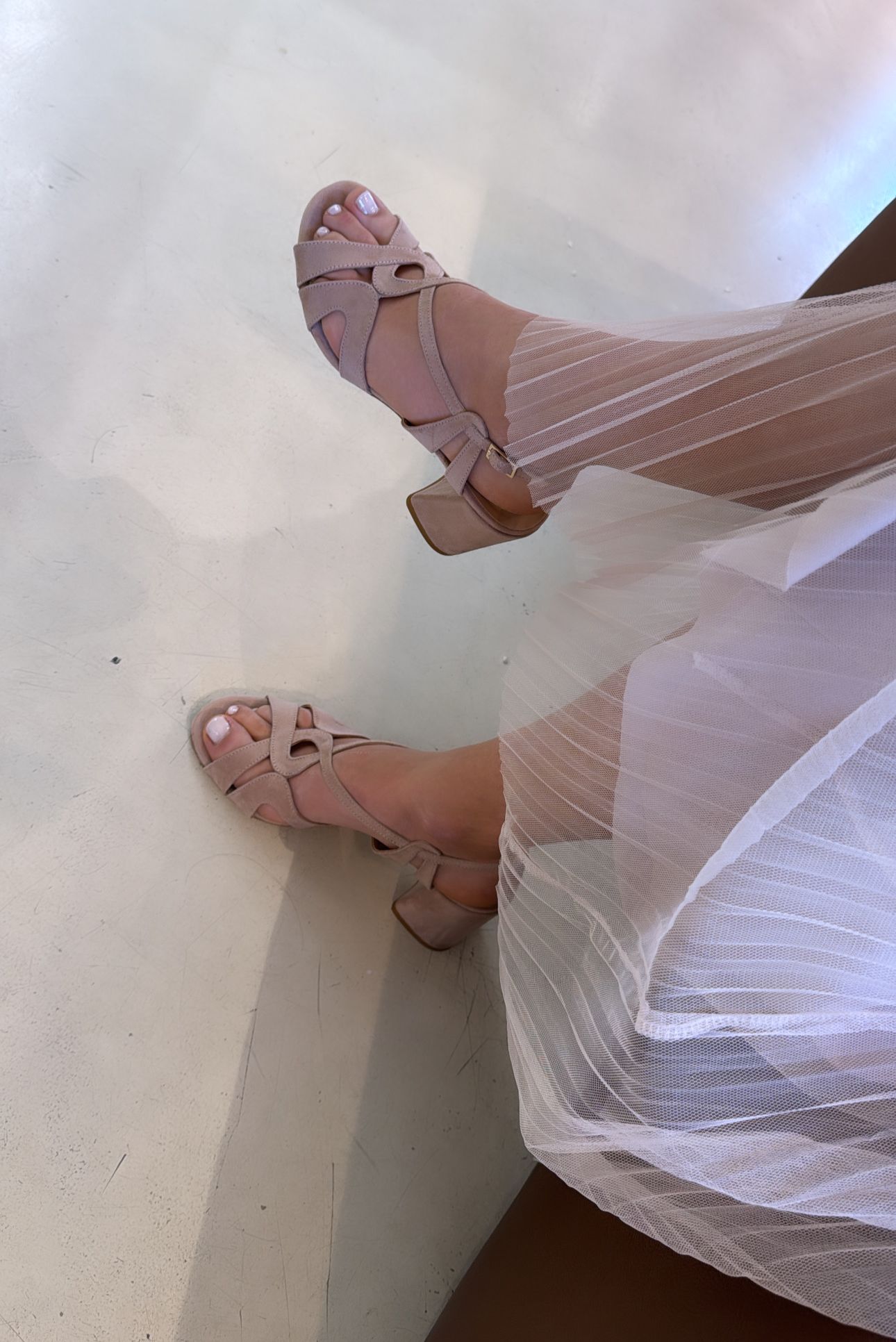 Bottega Lotti Sandalo donna effetto scamosciato nude