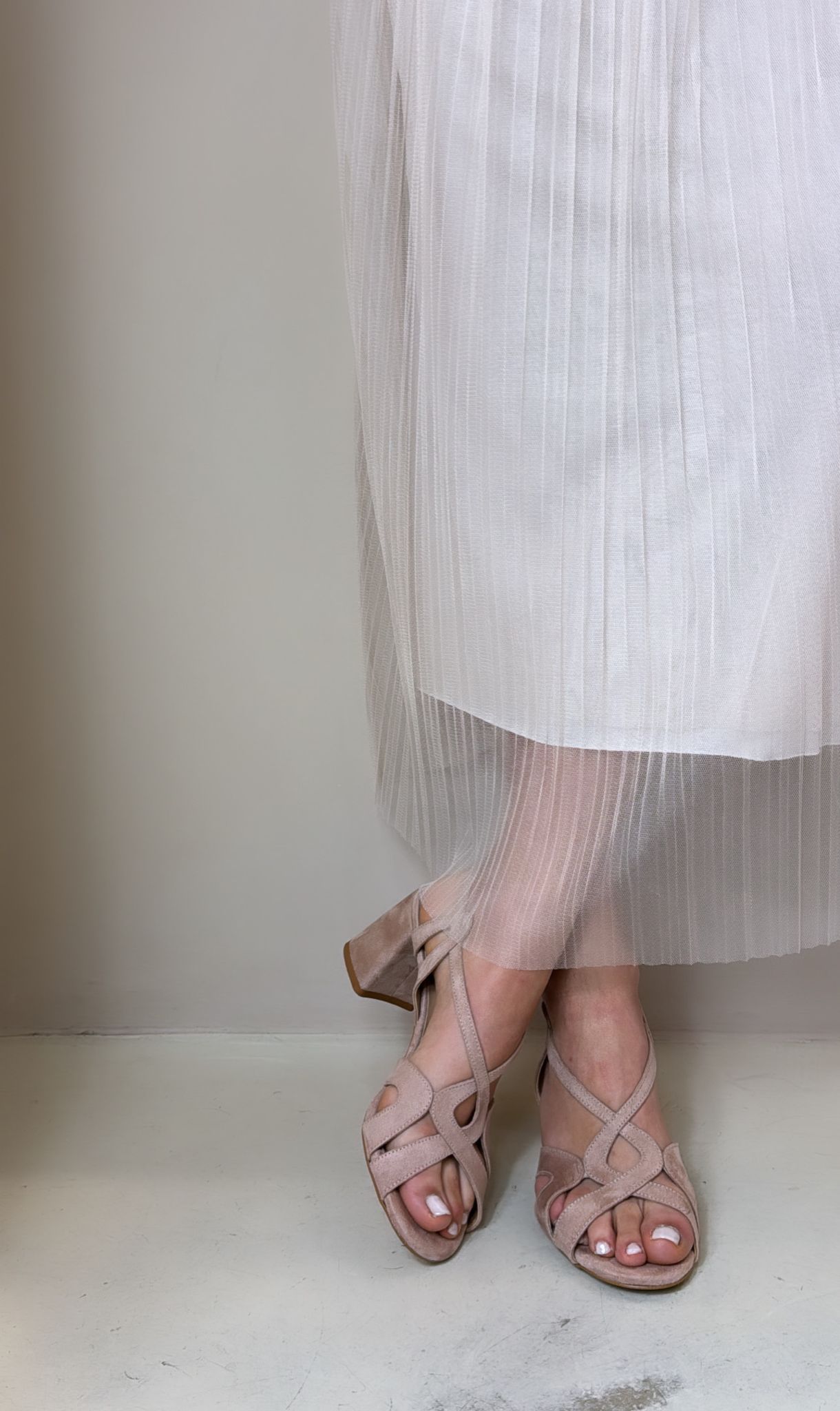 Bottega Lotti Sandalo donna effetto scamosciato nude