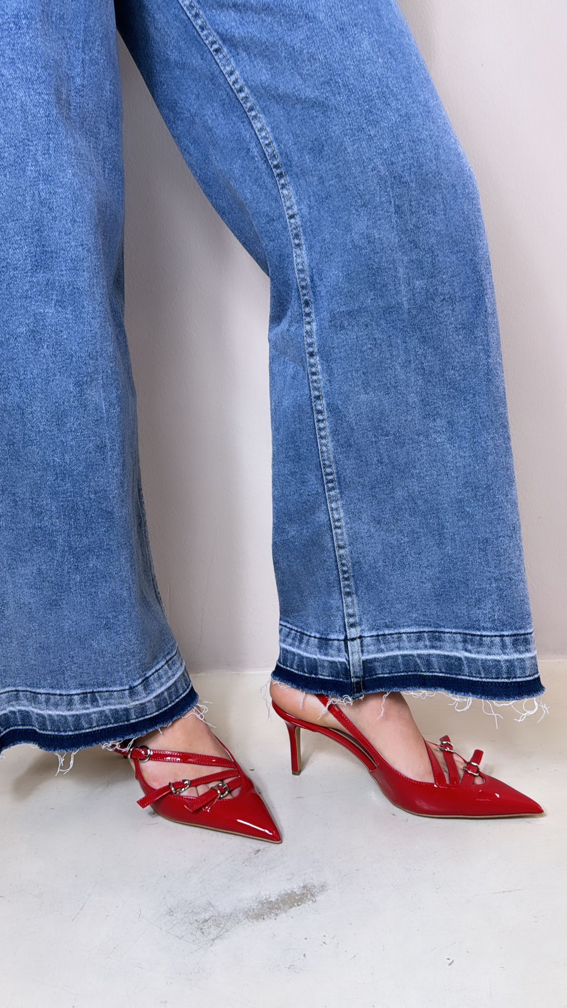 Divine Follie Slingback donna in vernice rosso con fibbie