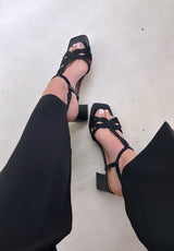 Bibi Lou Sandalo donna nero intrecciato