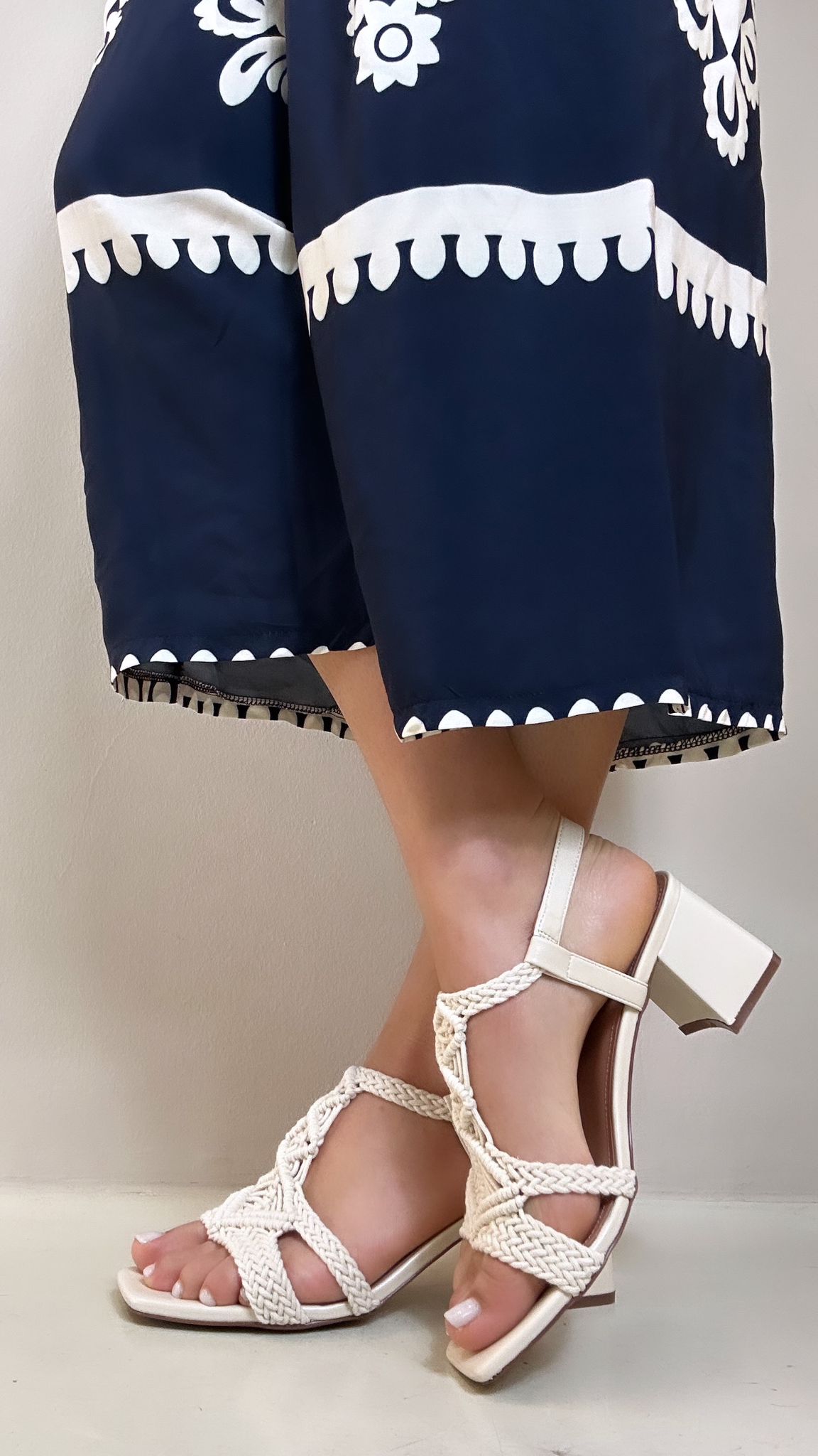 Bibi Lou Sandalo donna in tricot bianco