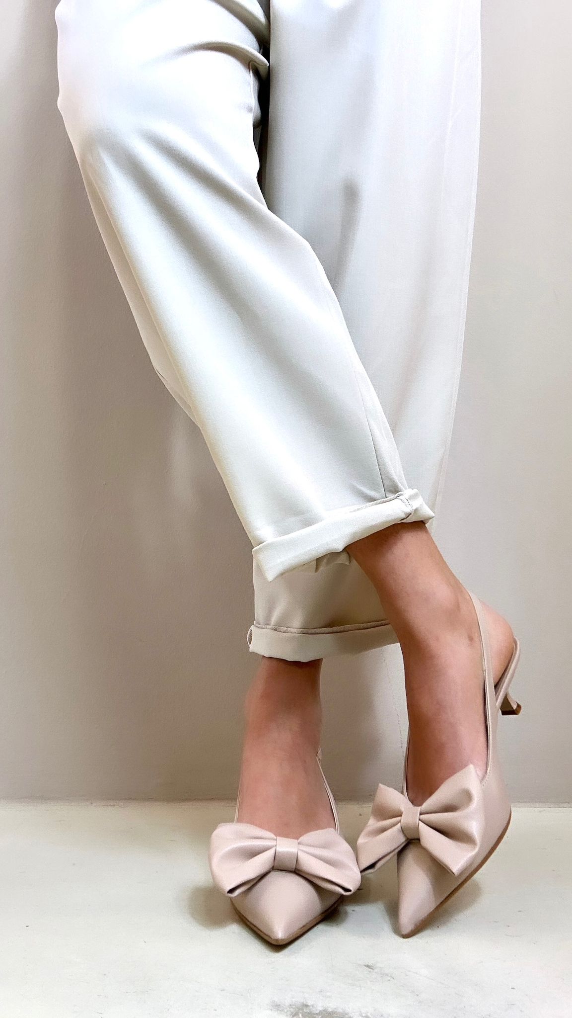 Divine Follie Slingback donna carne con fiocco