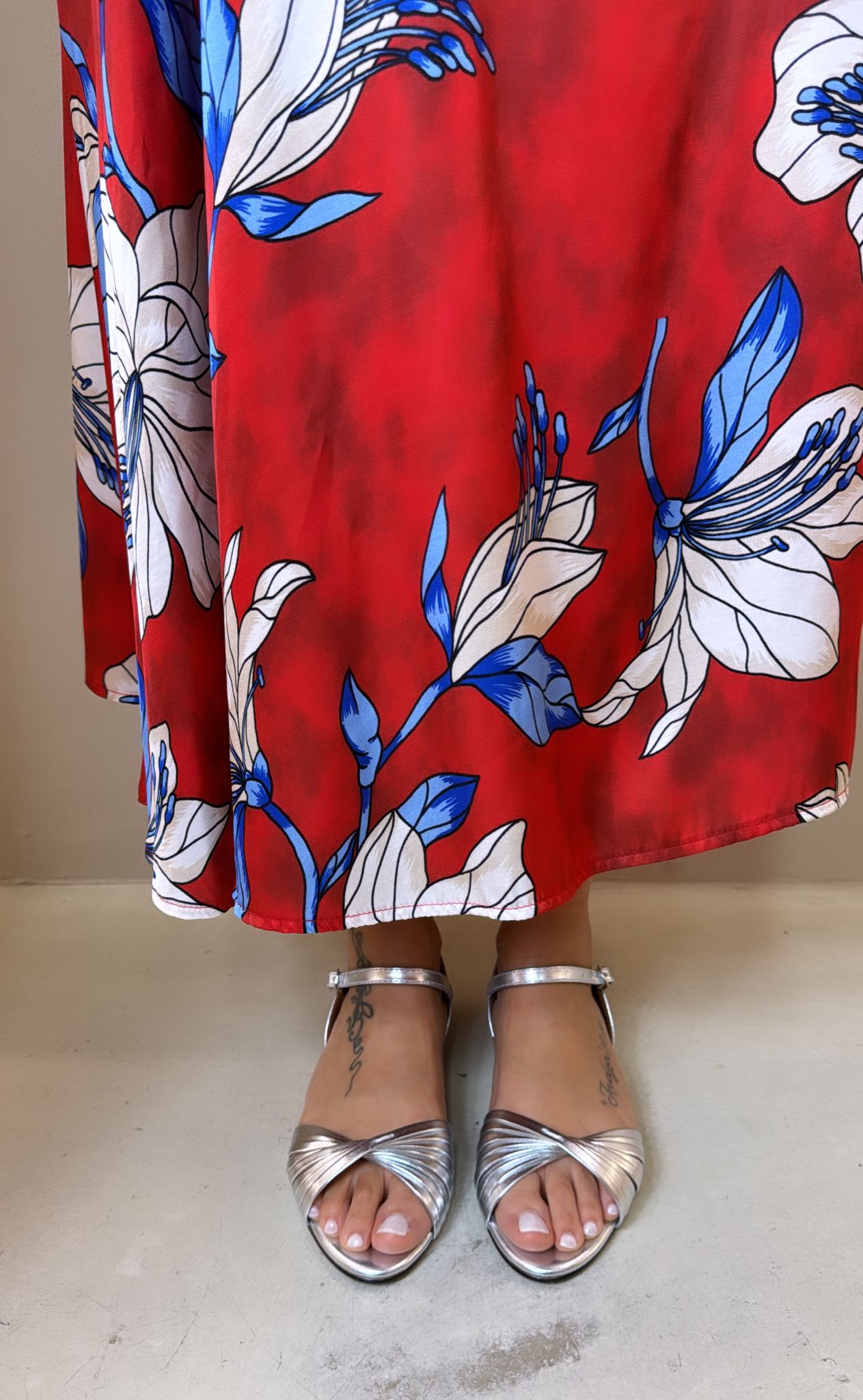 Glam Sandalo donna in pelle laminata argento