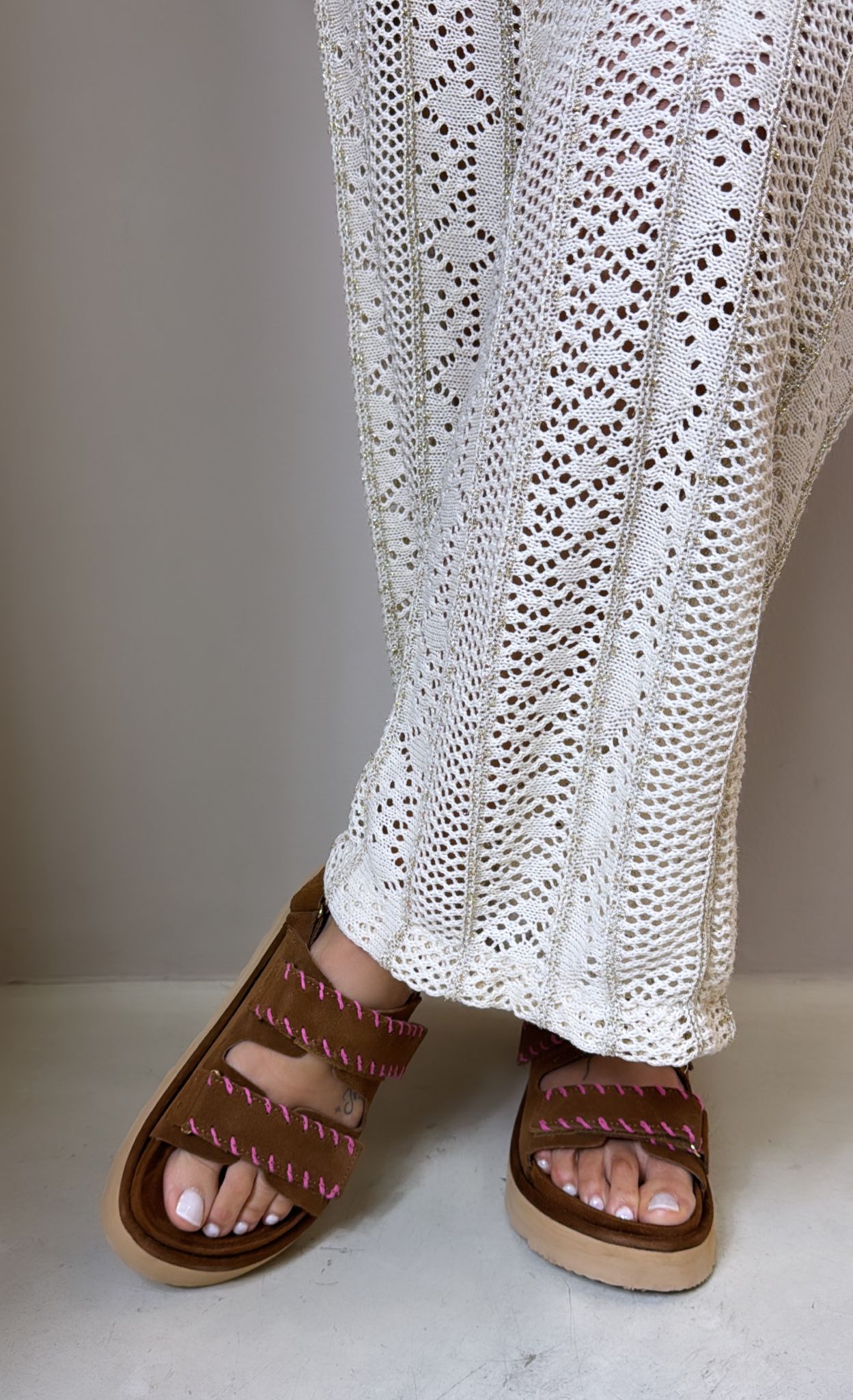 Colors of califonia Sandalo donna platform in suede cuoio