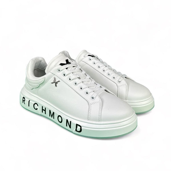 John Richmond Sneakers uomo in pelle bianca big logo