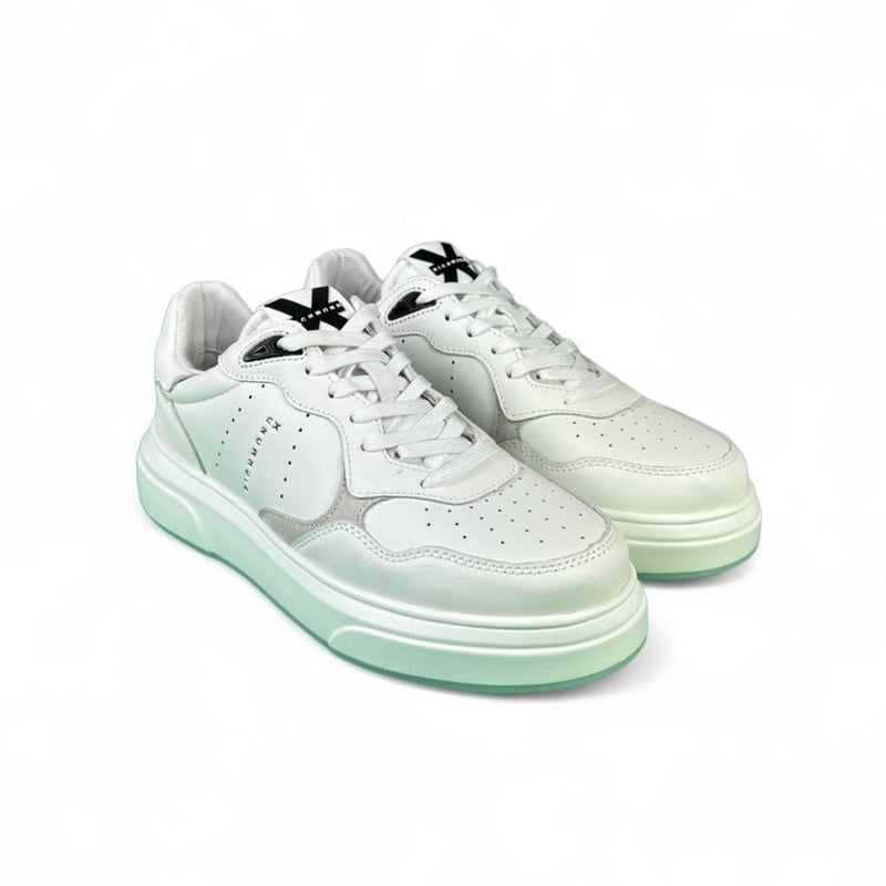 John Richmond Sneakers uomo in pelle bianca traforata