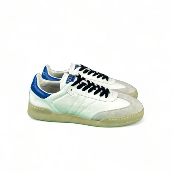 Monoway Sneakers uomo in pelle bianco e suede sabbia