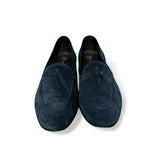 Divine Follie Mocassino uomo in camoscio blu con nappe