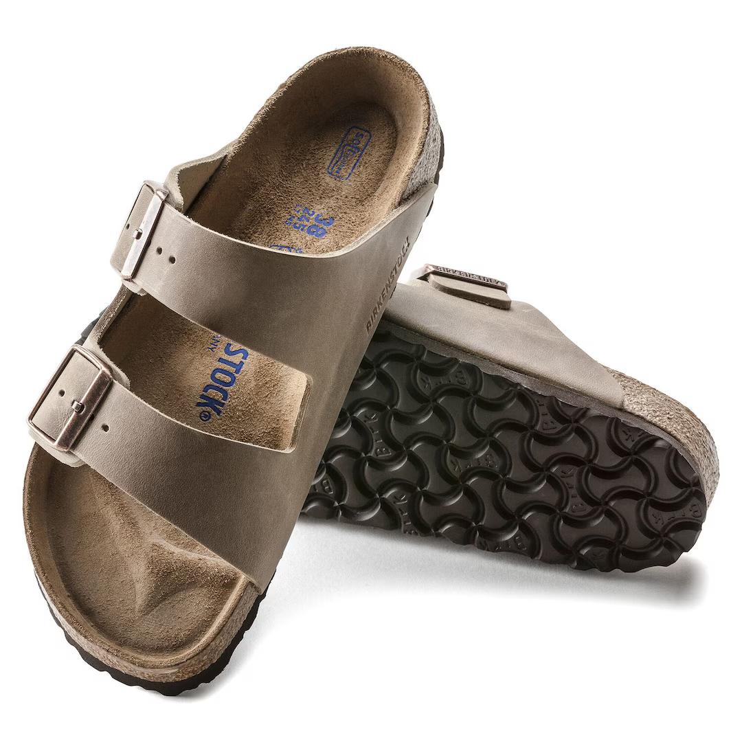 Birkenstock Ciabatta unisex Arizona SFB in pelle oliata tabacco