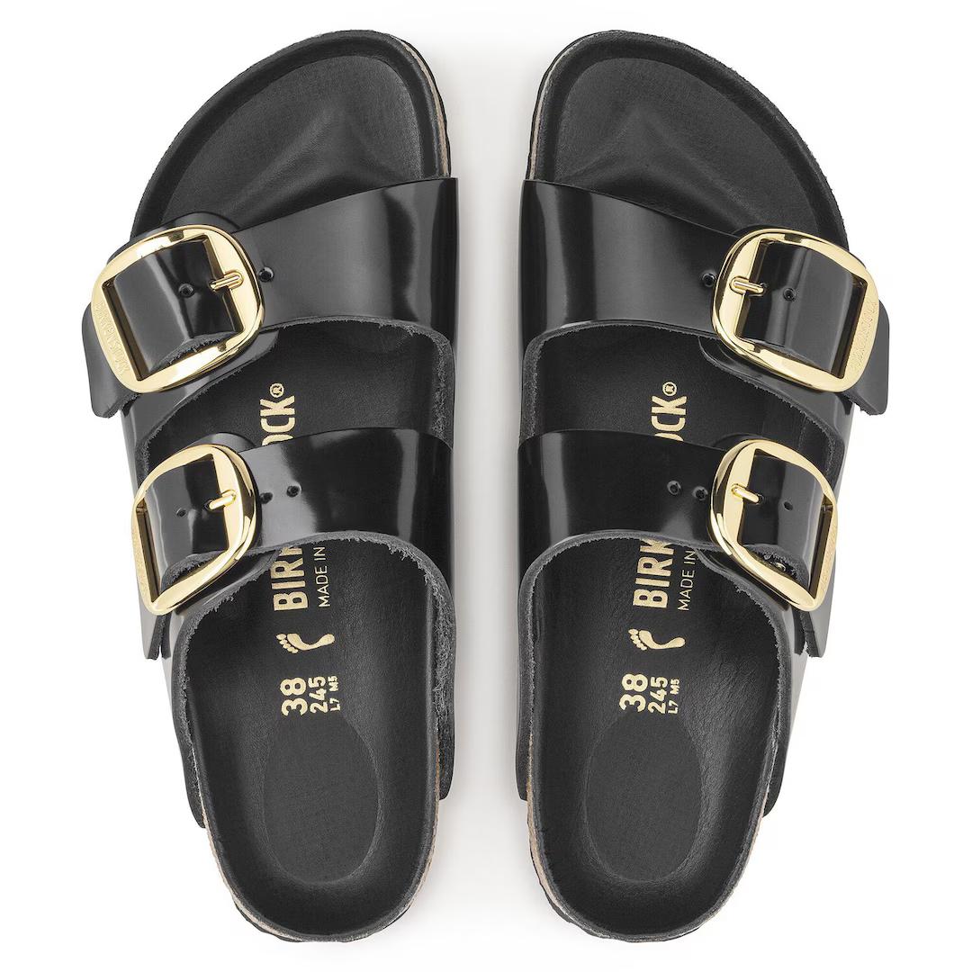 Birkenstock Ciabatta donna arizona in pelle verniciata due fasce nera