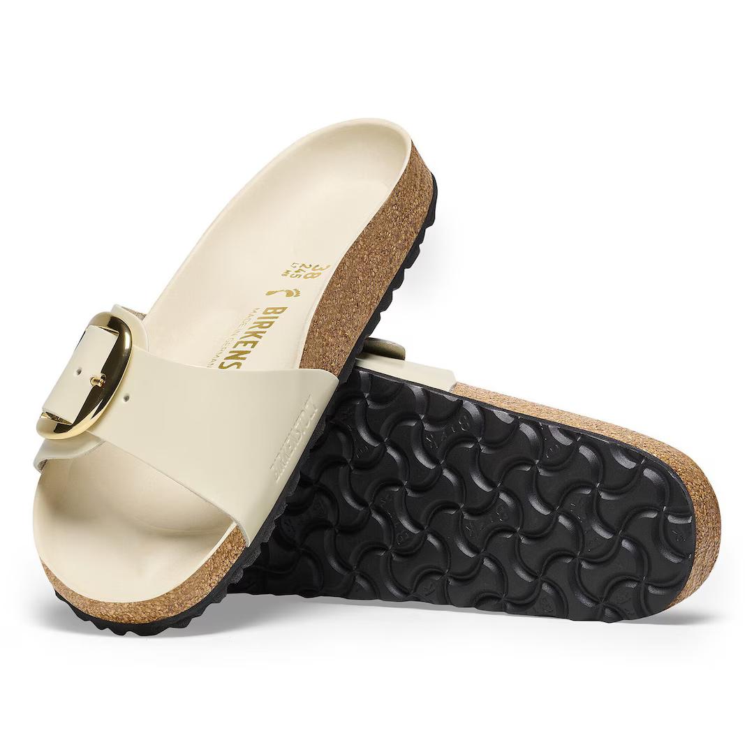 Birkenstock ciabatta donna una fascia high shine crema