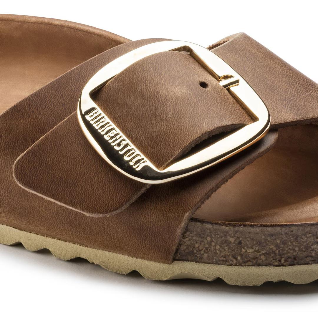 Birkenstock ciabatta donna a fascia in pelle oliata cognac
